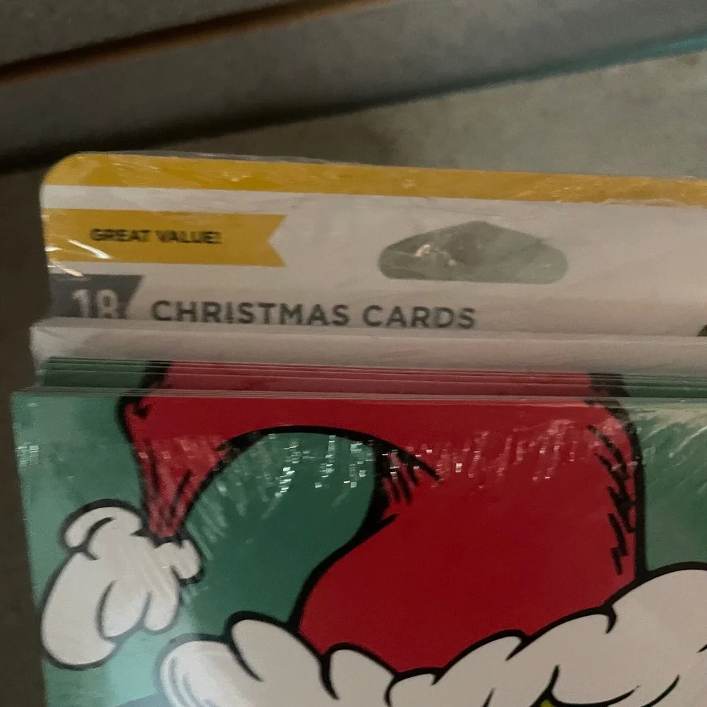 Dr Seuss Grinch Christmas Cards 18 Pack‎ Merry Grinchmas Inside Copy Ho Ho Ho